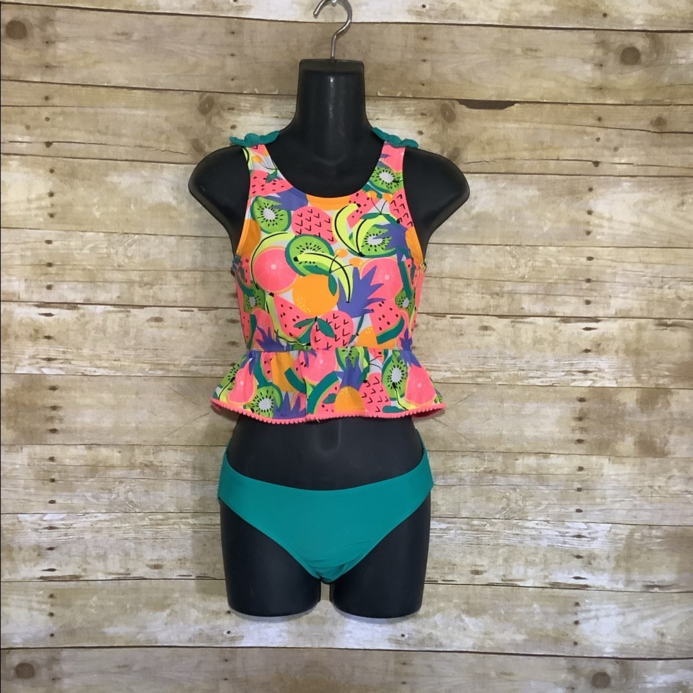 Cat & Jack 2 piece  fruit print swimsuit 10/12